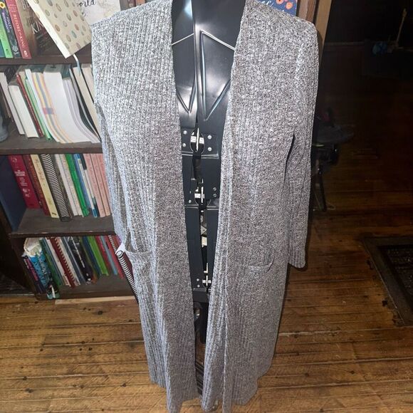 Lularoe heathered gray and white cozy M sweater coat - Picture 1 of 3